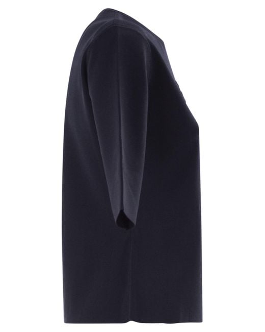 Max Mara Blue Embossed Top