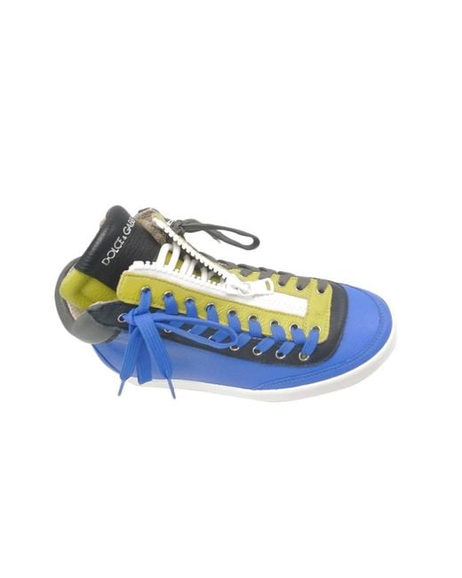 Dolce & Gabbana Blue Strap-Up Casual Sneakers for men