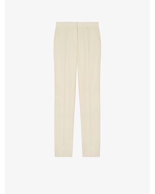 Givenchy White High-Waisted Slim-Fit Trousers