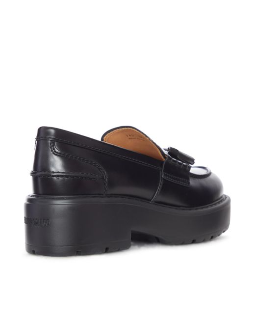 Miu Miu Black Round-Toe Loafers