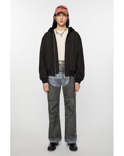 Acne Black Cotton Hooded Jacket for men