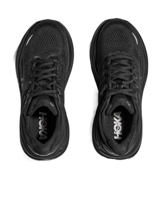 Hoka One One Black Bondi 9 Lace-Up Sneakers for men