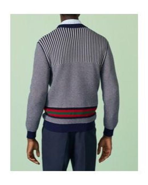 Gucci Blue V-neck Monogram-print Cotton And Wool-blend Cardigan for men