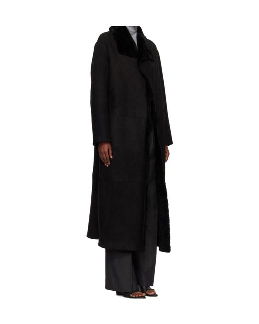 Nour Hammour Black Birthday Merinos Shearling Coat