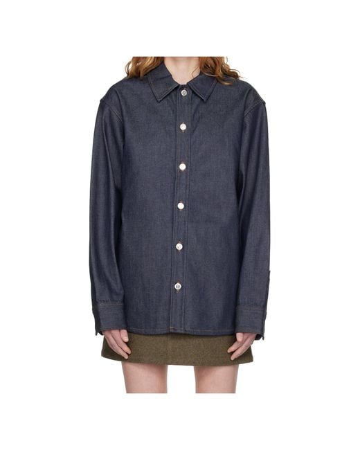 A.P.C. Blue Long-Sleeved Collared Denim Shirt for men