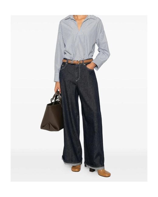 Max Mara Gray Striped Shirt