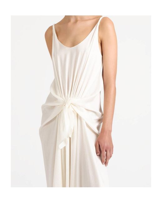 J.W. Anderson White Knot Draped Maxi Dress