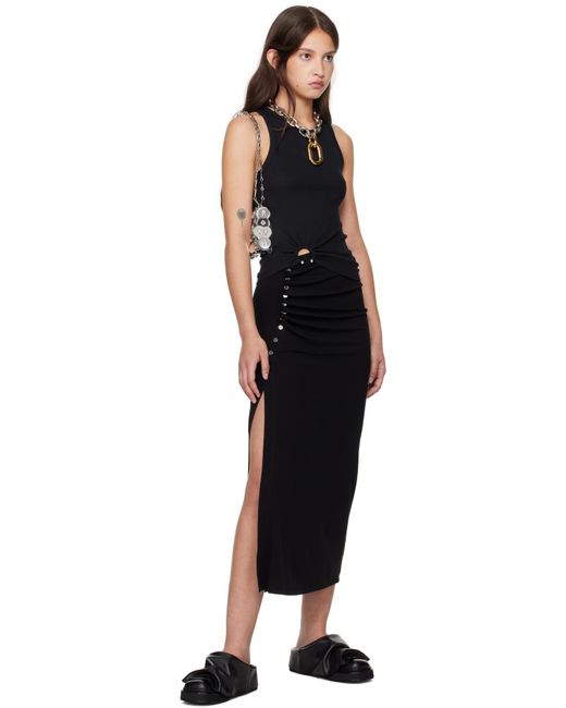 Rabanne Black Rabanne Ruched Midi Skirt