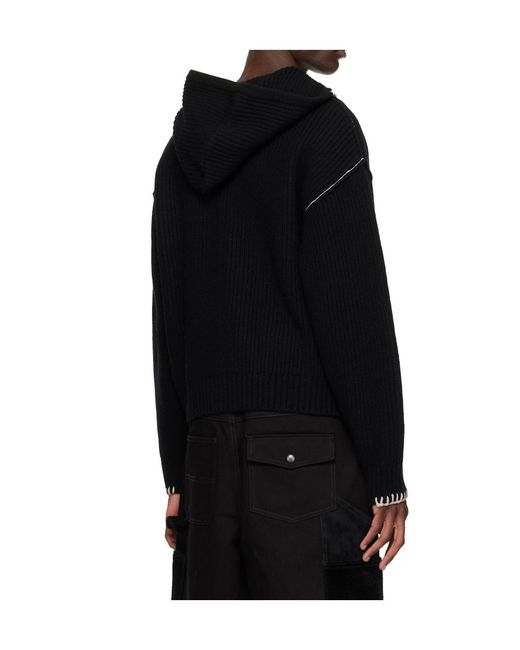 ANDERSSON BELL Black Heart Logo Zip-Up Hoodie for men