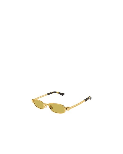 Bottega Veneta Yellow Eyewear Rectangular Frame Sunglasses for men