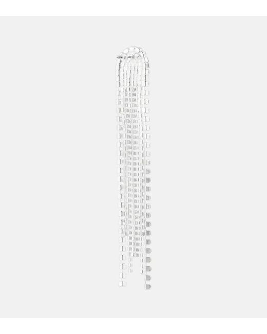 Magda Butrym White Crystal-Embellished Drop Earrings