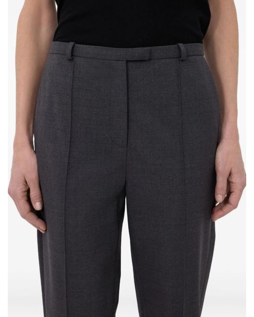 Loulou de Saison Gray Malka Pleat-Front Fitted Trousers