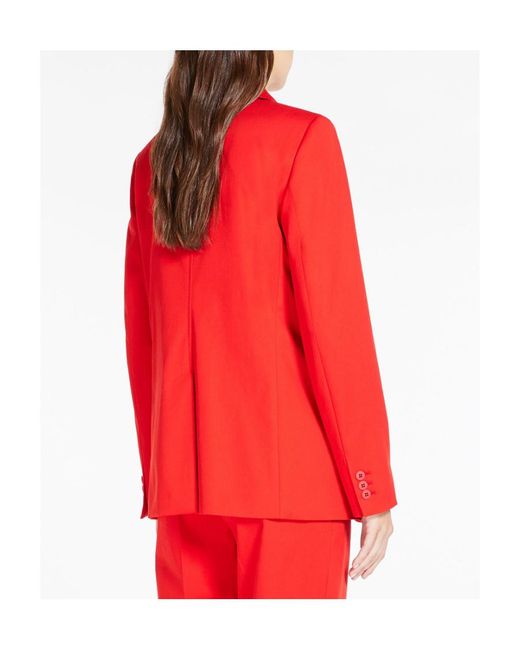 Max Mara Red Single-Breasted Blazer