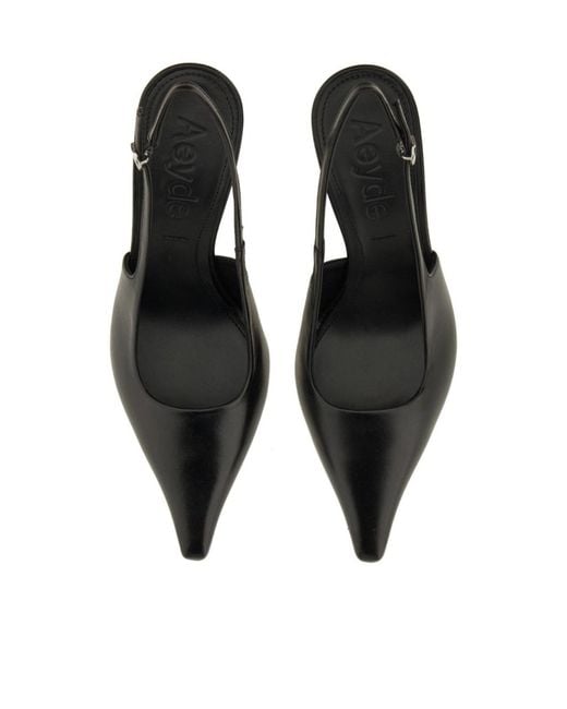 Aeyde Black Slingback Sandals Fernanda