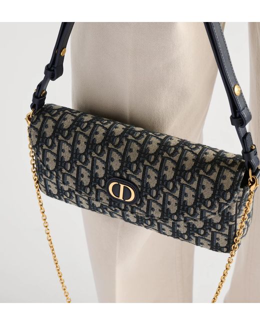 Dior White 30 Montaigne D-Vine Pouch With Chain