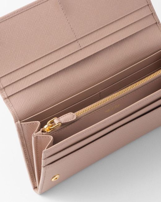 Prada Pink Logo Continental Wallet
