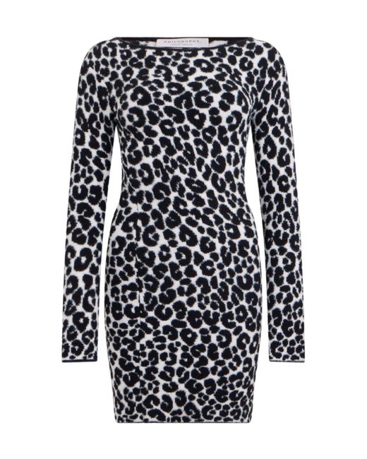 Philosophy Di Lorenzo Serafini Black Animalier Bodycon Dress