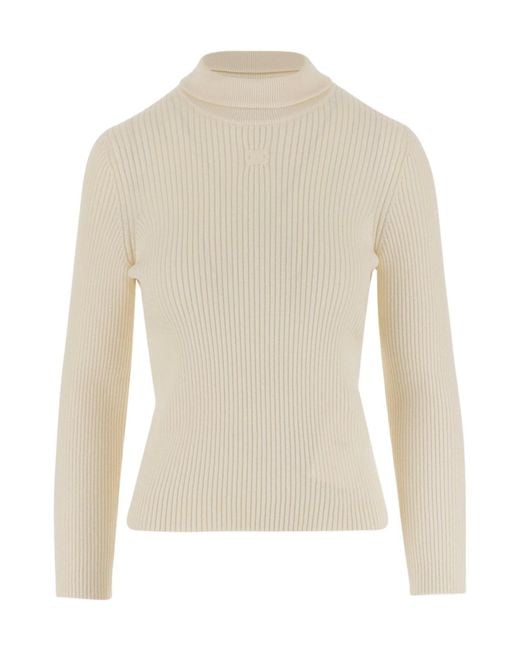 Céline White Turtleneck Top