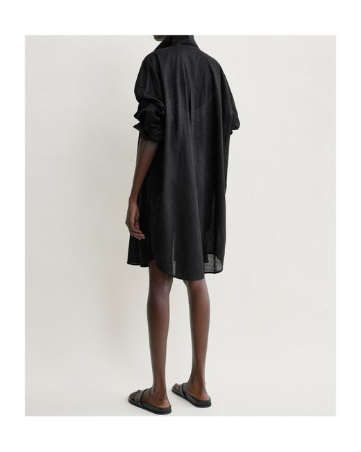 Totême Black Monogram-Patterned Oversized Shirt