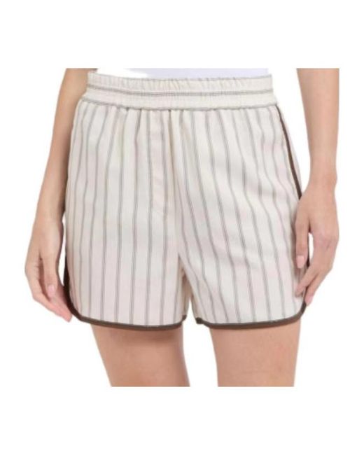 Brunello Cucinelli White Striped Shorts