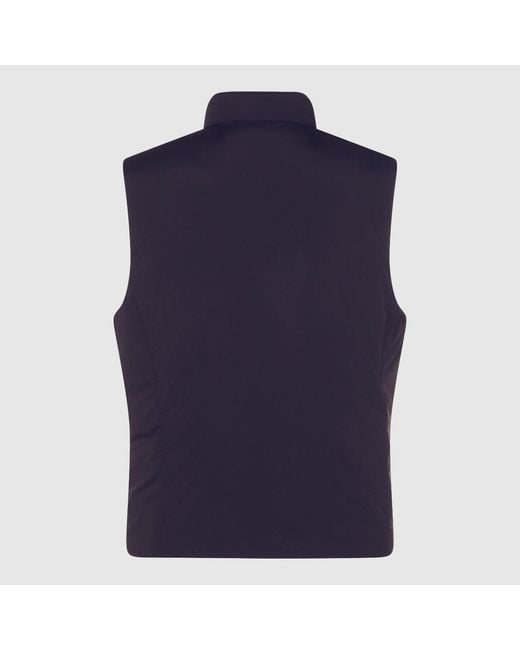 Moorer Blue Zip-Up Stand-Collar Gilet for men