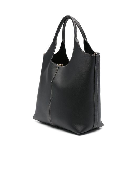 Tod's Black Leather Tote Bag