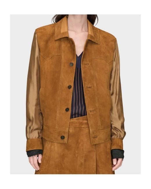 Maison Margiela Brown Suede Leather Jacket