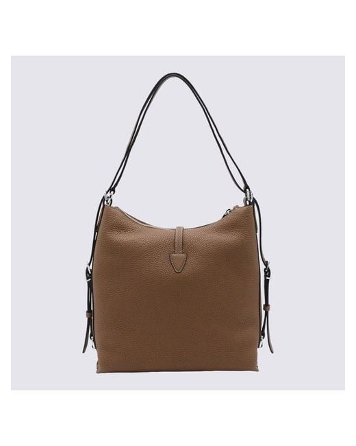 Tod's Brown Zippered Shoulder Bag