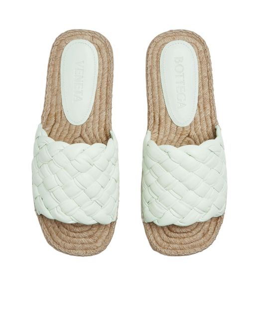 Bottega Veneta White Jack Espadrille Slides