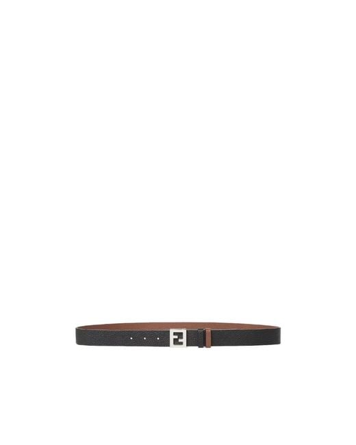Fendi White Ff Belt for men