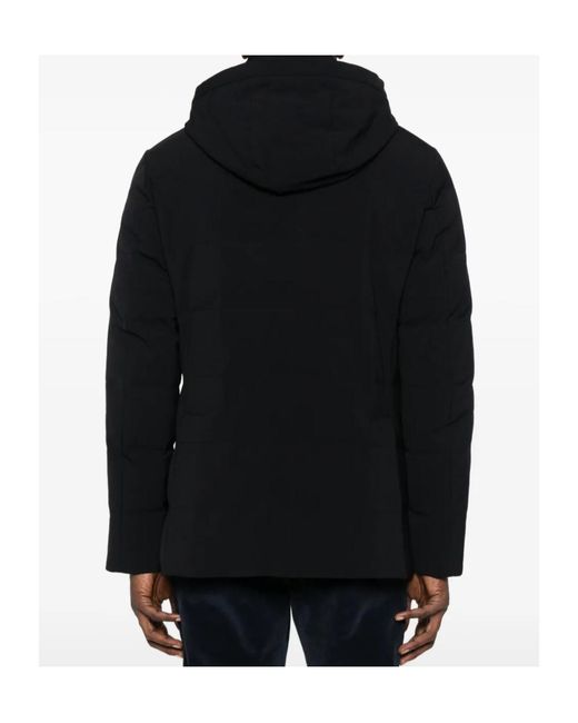 Montecore Black Hooded Down Jacket for men