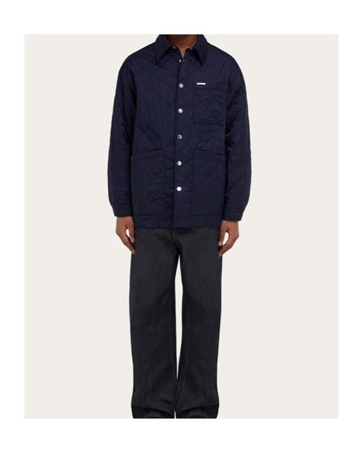 Ferragamo Blue Ferragamo Quilted Blouson for men