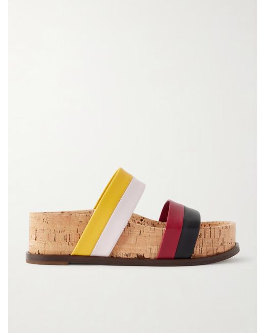Gabriela Hearst Pink Striker Leather Platform Sandals