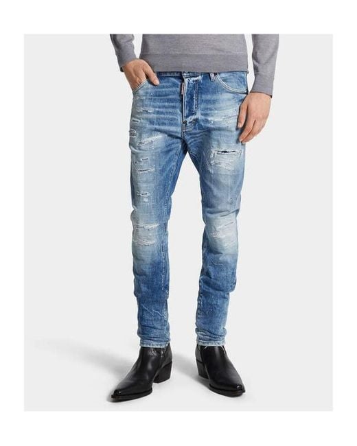 DSquared² Blue Distressed Cool Guy Jeans for men