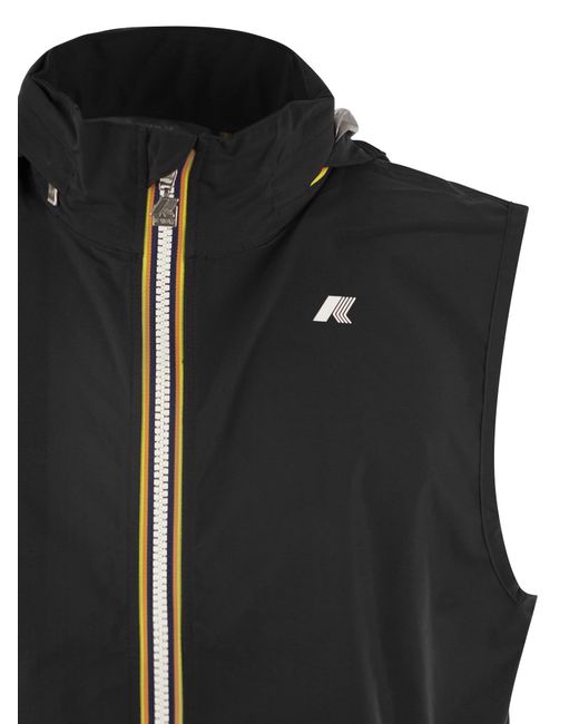 K-Way Blue Hooded Zip-Up Vest for men