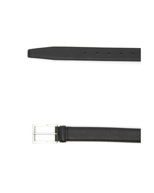 Prada Black Saffiano Buckle Belt for men