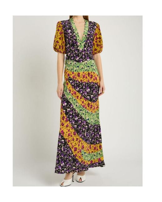 LaDoubleJ White Marlene Floral-Print Silk Maxi Dress