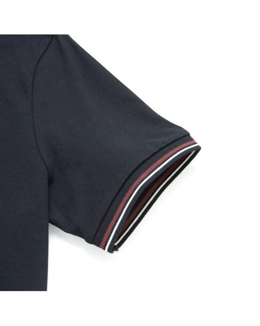 Emporio Armani Blue Logo Printed Short Sleeved Polo Shirt for men
