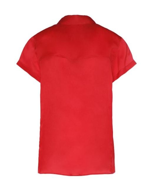 Khaite Red Keefe Silk Organza Shirt