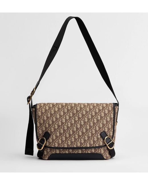 Dior Brown Medium Jett Messenger Bag With Flap for men