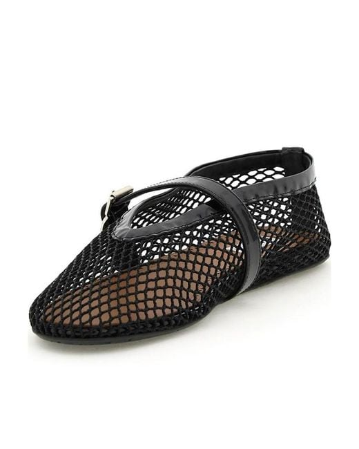 Alaïa Black Rhinestone-Embellished Leather Ballet Flats