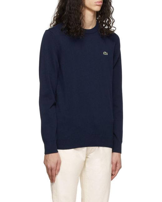 Lacoste Blue Logo Round Neck Sweater for men