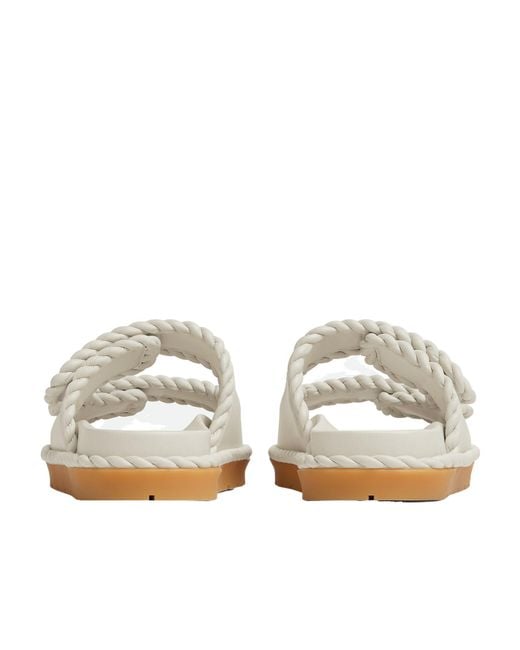 Bottega Veneta White Jack Flat Mules