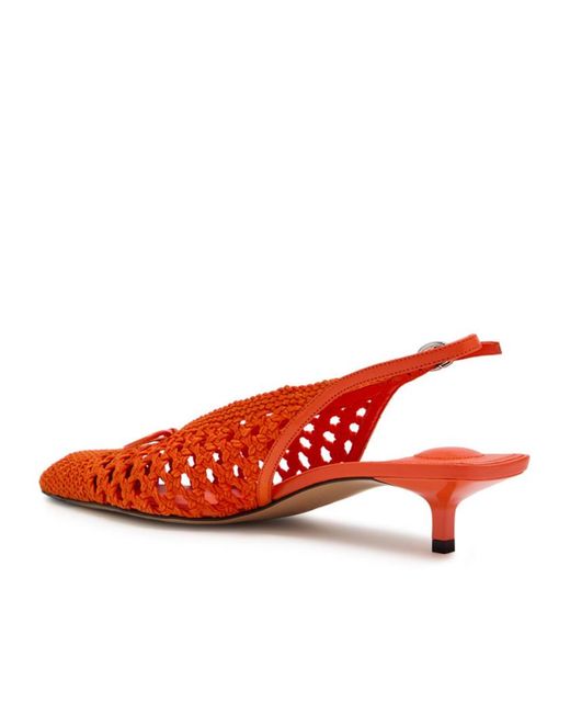 Jacquemus Red Les Slingbacks Cubisto 35 Leather Slingback Pumps