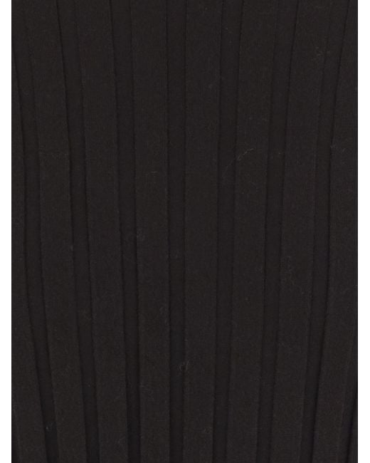 Allude Black Ribbed Turtleneck Knitted Sweater