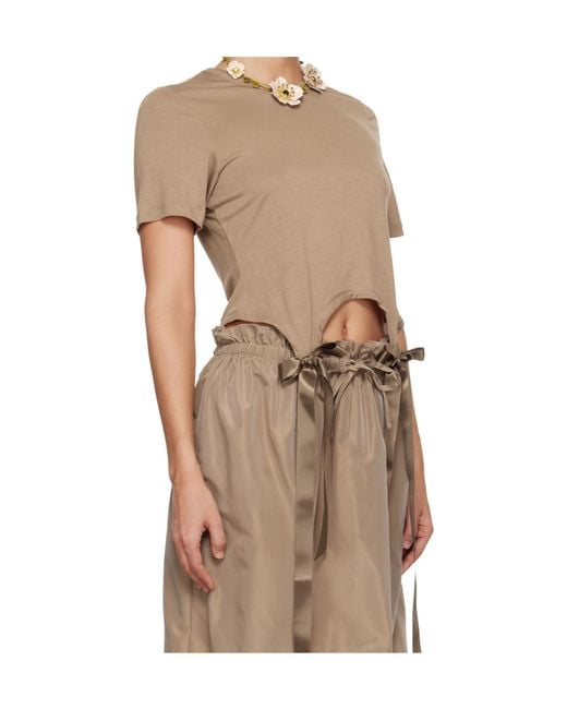Simone Rocha Brown Bow Tail Easy T-Shirt