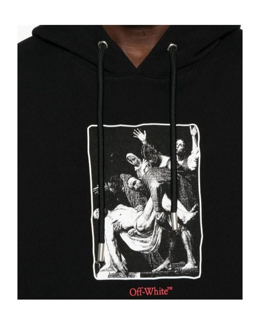 Off-White c/o Virgil Abloh Black Graphic-Print Hoodie for men
