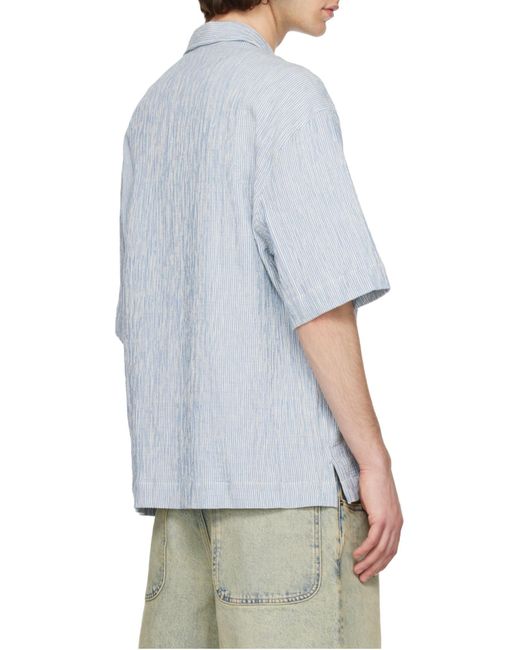 sunflower Blue Adam Striped Short-Sleeve Shirt for men