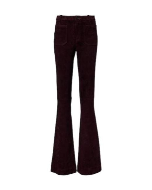 Stouls Purple Laurent Suede Flared Pants