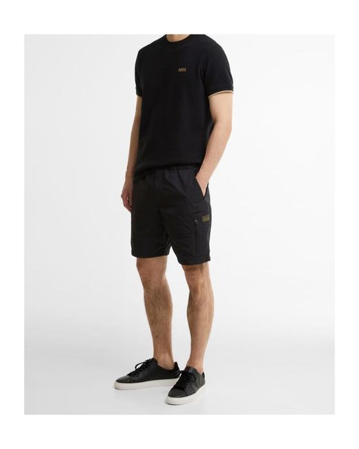 Barbour Black Logo Patch Shorts for men
